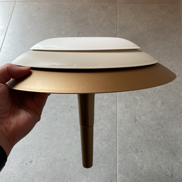 NWOT KOZIOL BABELL LIGHTWEIGHT 3-TIER PLASTIC TRAY GOLD BEIGE AND WHITE - Picture 8 of 8